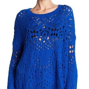 Free People oversized sweater Large royal blue